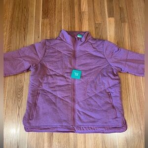 three dots Quilted Step Hem Knit Jacket